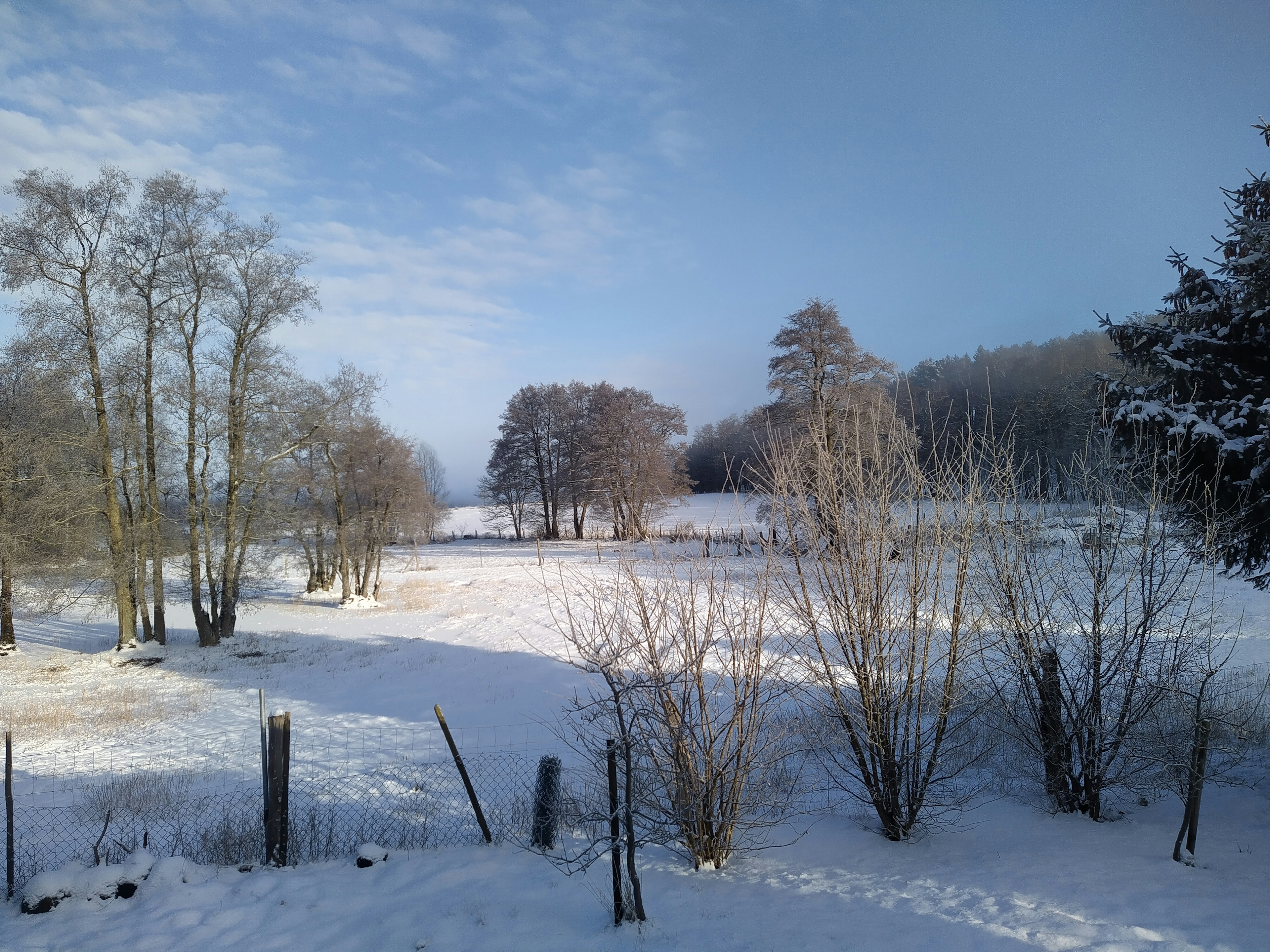 Havel Alm Kratzeburg | Blick vom Grundstück im Winter